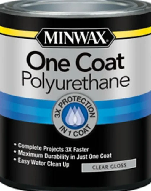 Minwax One Coat Gloss Clear Fast-Drying Polyurethane 1 qt.