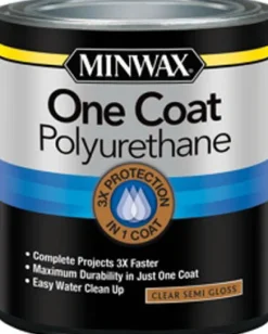 Minwax One Coat Transparent Semi-Gloss Polyurethane Stain 1 Qt.