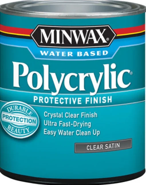Minwax Polycrylic Satin Crystal Clear Water-Based Polyurethane 0.5 pt