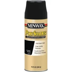 Minwax PolyShades Classic Black Satin Fast Drying Polyurethane Spray 10.75 oz. for Interior Wood