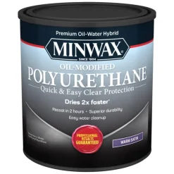 Minwax Satin Clear Water-Based Latex Oil-Modified Polyurethane 1 qt.