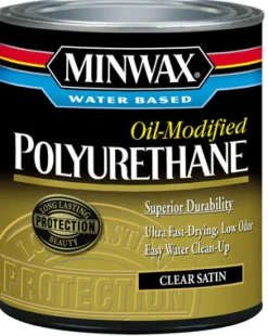 Minwax Satin Clear Water-Based Latex Oil-Modified Polyurethane 1 qt.