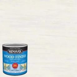 MINWAX Solid Pure White/Tint Base Water-Based Wood Stain 1 qt. (Pack of 4)