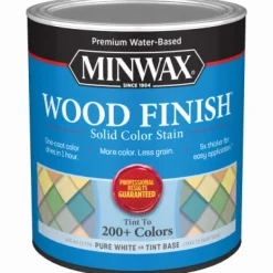 MINWAX Solid Pure White/Tint Base Water-Based Wood Stain 1 qt. (Pack of 4)