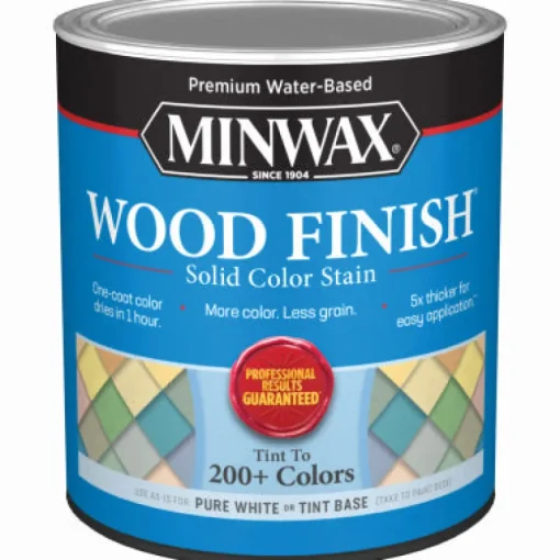 MINWAX Solid Pure White/Tint Base Water-Based Wood Stain 1 qt. (Pack of 4)