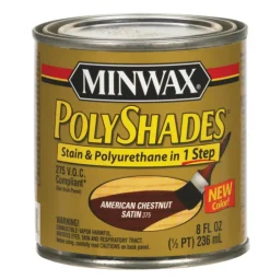 Minwax Stain And Polyurethane Finish Satin American Chestnut 1/2 Pt