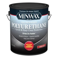 Minwax Transparent Gloss Clear Water-Based Latex Oil-Modified Polyurethane 1 gal. (Pack of 2)