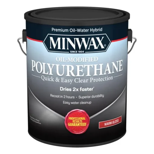 Minwax Transparent Gloss Clear Water-Based Latex Oil-Modified Polyurethane 1 gal. (Pack of 2)