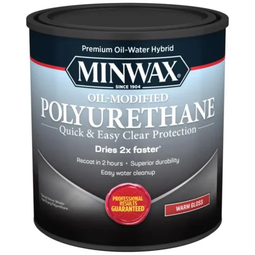 Minwax Transparent Gloss Clear Latex Oil-Modified Polyurethane 1 qt. (Pack of 4)