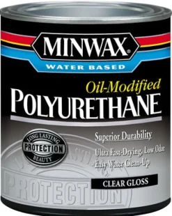 Minwax Transparent Gloss Clear Latex Oil-Modified Polyurethane 1 qt. (Pack of 4)