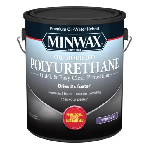 Minwax Transparent Satin Clear Water-Based Latex Oil-Modified Polyurethane 1 gal. (Pack of 2)