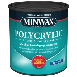 Minwax Water-Based Crystal Clear Matte Polycrylic Protective Finish 1 qt.
