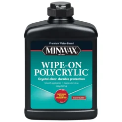 Minwax Wipe-On Poly Gloss Clear Water-Based Latex Polyurethane Stain 1 pt. (Pack of 4)