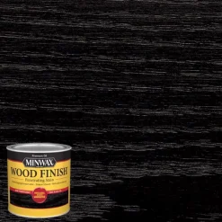 Minwax Wood Finish Semi-Transparent True Black Oil-Based Penetrating Wood Finish 1/2 pt