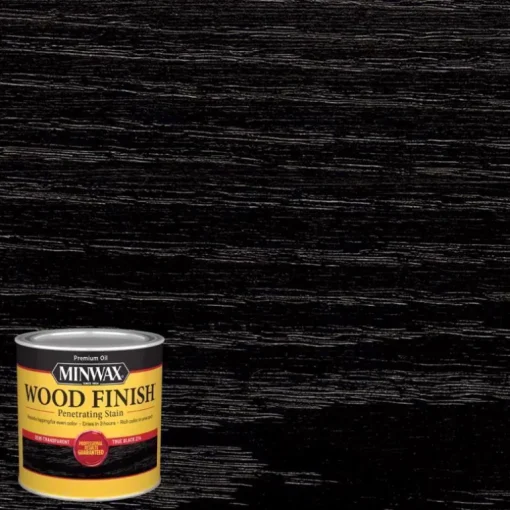 Minwax Wood Finish Semi-Transparent True Black Oil-Based Penetrating Wood Finish 1/2 pt