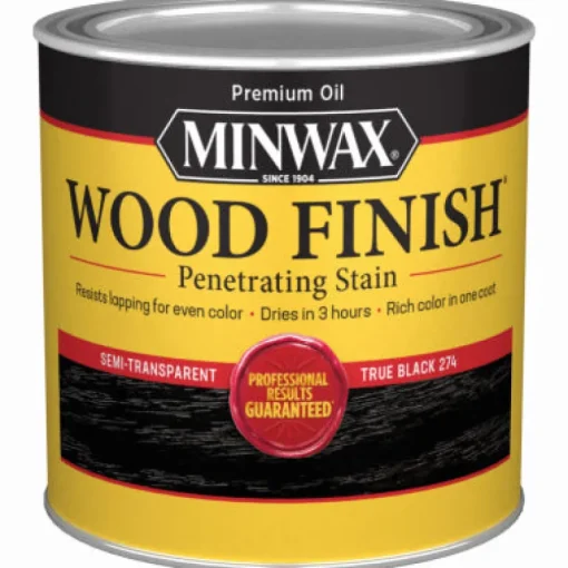 Minwax Wood Finish Semi-Transparent True Black Oil-Based Penetrating Wood Finish 1/2 pt