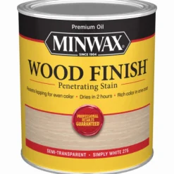 Minwax Wood Finish Semi-Transparent Simply White Oil-Based Penetrating Wood Finish 1 qt