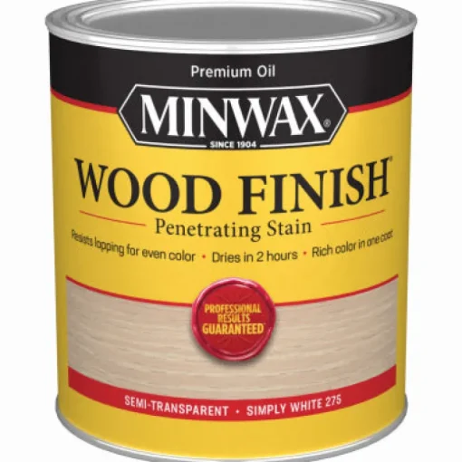 Minwax Wood Finish Semi-Transparent Simply White Oil-Based Penetrating Wood Finish 1 qt
