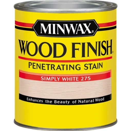 Minwax Wood Finish Semi-Transparent Simply White Oil-Based Penetrating Wood Finish 1 qt