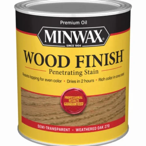 Minwax Wood Finish Semi-Transparent Weathered Oak Oil-Based Oil Wood Stain 1 Qt.