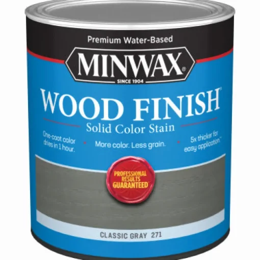 Minwax Wood Finish Water-Based Solid Classic Gray Water-Based Wood Stain 1 qt (Pack of 4)
