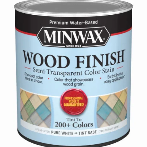 Minwax Wood Finish Water-Based Semi-Transparent Pure White Tint Base Water-Based Wood Stain 1 qt (Pack of 4)