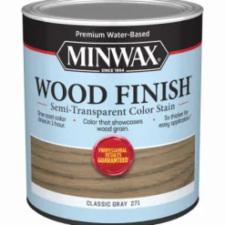 Minwax Wood Finish Water-Based Semi-Transparent Classic Gray Water-Based Wood Stain 1 qt (Pack of 4)