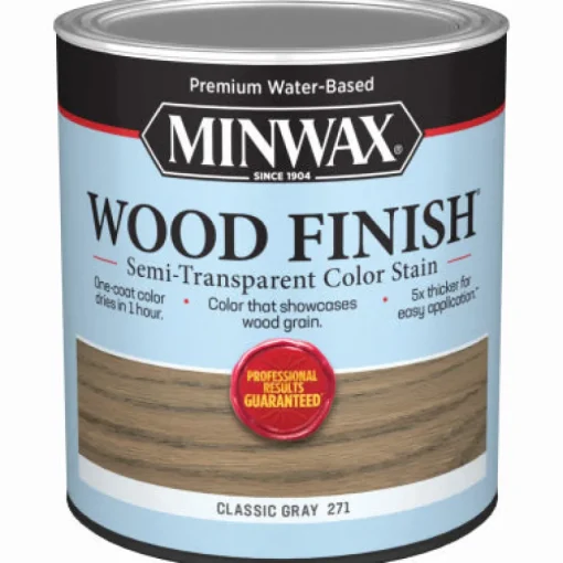 Minwax Wood Finish Water-Based Semi-Transparent Classic Gray Water-Based Wood Stain 1 qt (Pack of 4)