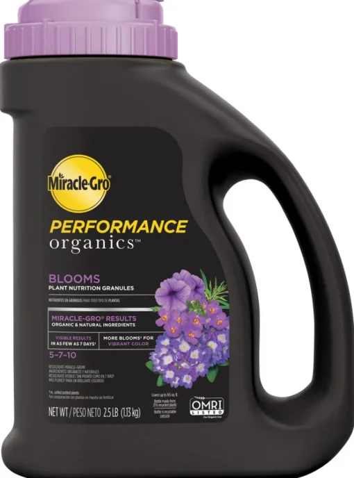 Miracle Gro 3005710 2.5 Lb Performance Organics Blooms Plant Nutrition Granules 5-7-10