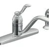 Moen Classic One Handle Chrome Kitchen Faucet Side Sprayer Included