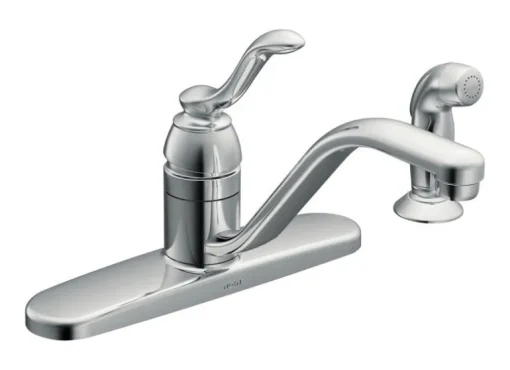 Moen Classic One Handle Chrome Kitchen Faucet Side Sprayer Included