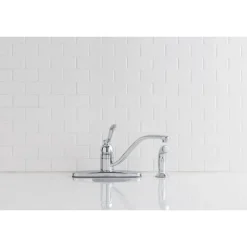 Moen Classic One Handle Chrome Kitchen Faucet Side Sprayer Included