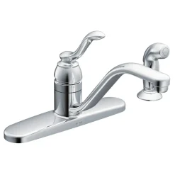 Moen Classic One Handle Chrome Kitchen Faucet Side Sprayer Included