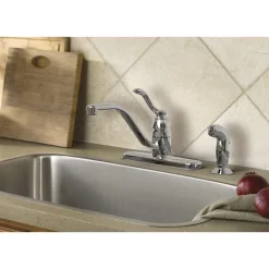 Moen Classic One Handle Chrome Kitchen Faucet Side Sprayer Included