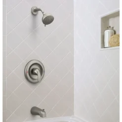Moen Adler 1-Handle Brushed Nickel Tub and Shower Faucet