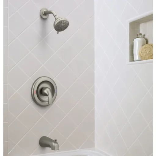 Moen Adler 1-Handle Brushed Nickel Tub and Shower Faucet