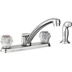 Moen Adler Two Handle Chrome Kitchen Faucet Side Sprayer Included