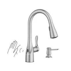Moen Arlo One Handle Stainless Steel Motion Sensing Pull-Down Kitchen Faucet