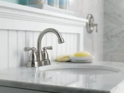 Moen Banbury Brushed Nickel Traditional Bathroom Faucet 4 in.