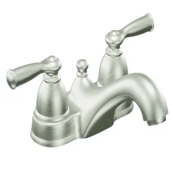 Moen Banbury Brushed Nickel Traditional Bathroom Faucet 4 in.