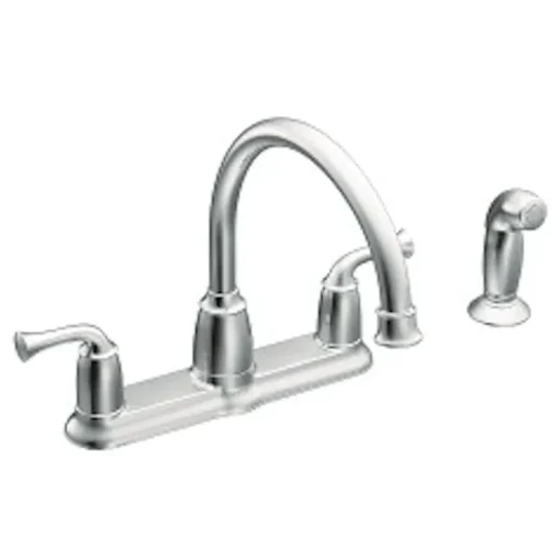Moen Banbury Two Handle Chrome Kitchen Faucet Side Sprayer Included
