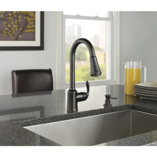 Moen Bayhill One Handle Bronze Pull-Down Kitchen Faucet