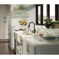 Moen Bayhill One Handle Bronze Pull-Down Kitchen Faucet