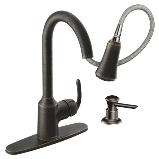 Moen Bayhill One Handle Bronze Pull-Down Kitchen Faucet