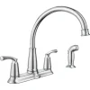 Moen Bexley Two Handle Chrome Kitchen Faucet Side Sprayer Included