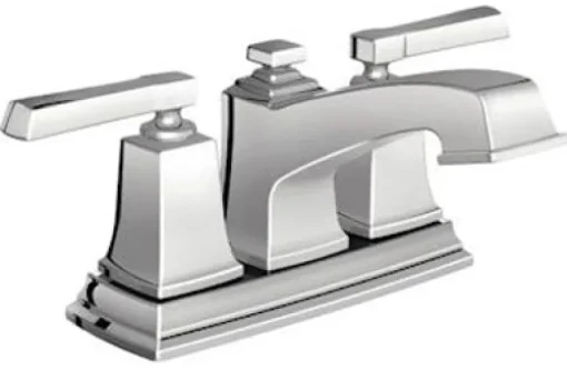 Moen Boardwalk Chrome Two-Handle Bathroom Sink Faucet 4 in.