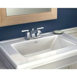 Moen Boardwalk Chrome Two-Handle Bathroom Sink Faucet 4 in.