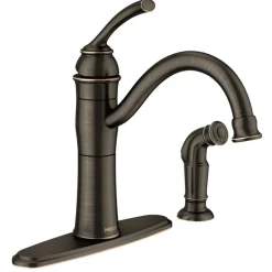 Moen Braemore One Handle Bronze Kitchen Faucet Side Sprayer Included