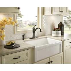 Moen Braemore One Handle Bronze Kitchen Faucet Side Sprayer Included