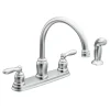 Moen Caldwell Two Handle Chrome Kitchen Faucet Side Sprayer Included